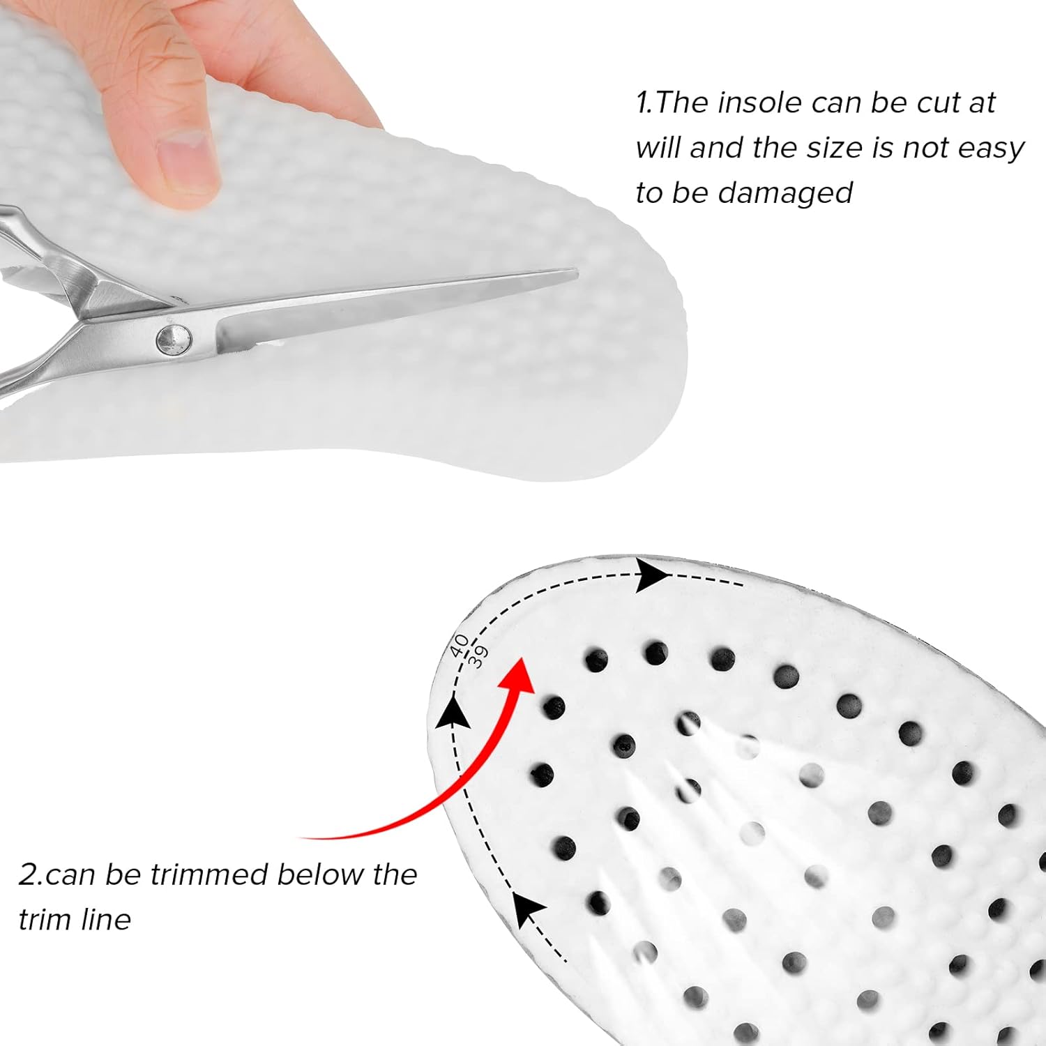1 par de plantillas de espuma viscoelástica para zapatos, insertos de absorción de impactos, soporte de arco, plantillas deportivas, plantillas de