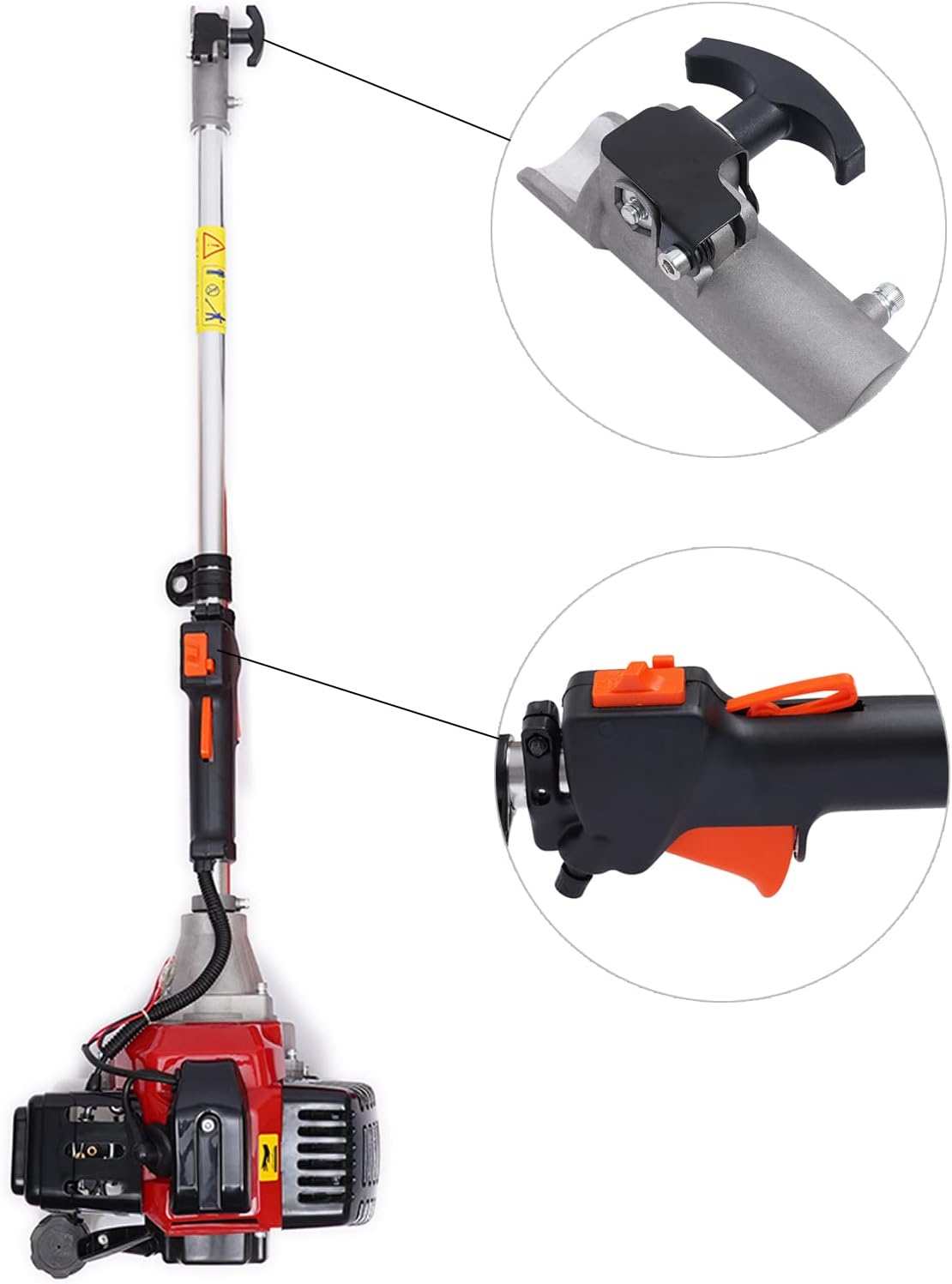 Cortadora de césped inalámbrica de 2 tiempos de 52 cc, cortadora de césped inalámbrica 1.7 kw 6500-8500 rmin, 2 ciclos de servicio extremo