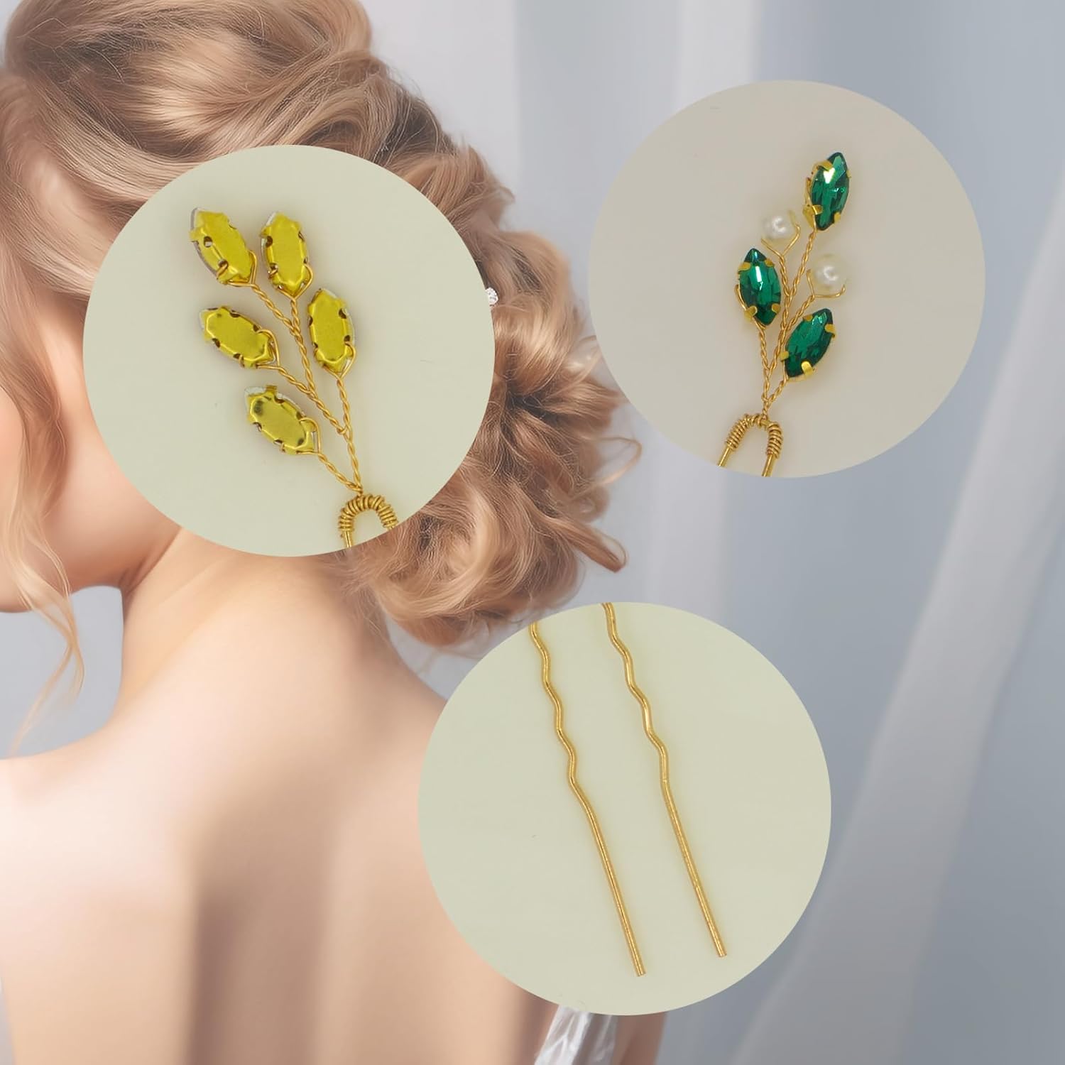 Horquillas para el cabello con diamantes de imitación para boda, 6 unidades, accesorios para el cabello de novia, pinzas de cristal para dama de