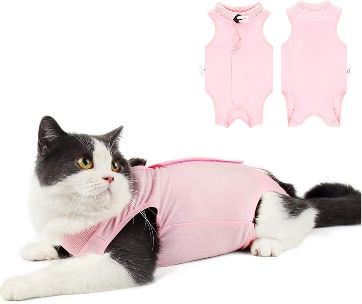 Traje de recuperación para gatos para heridas abdominales, enfermedades de la piel, mameluco de gato para gatos después de la cirugía, traje de