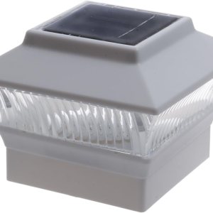 Paquete de 6 soportes cuadrados de color blanco solar para valla de poste de 4 x 4 pulgadas (solo se ajustan a postes de PVC de 4 x 4 pulgadas, no Paquete de 6 soportes cuadrados de color blanco solar para valla de poste de 4 x 4 pulgadas (solo se ajustan a postes de PVC de 4 x 4 pulgadas, no