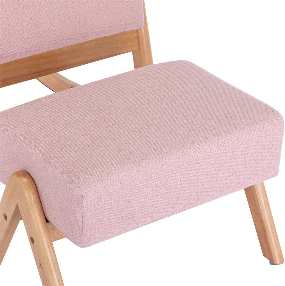 Mecedora con otomana, moderna tapizada de tela con base de madera maciza y bolsillo lateral, cómoda silla individual de respaldo alto con cojín