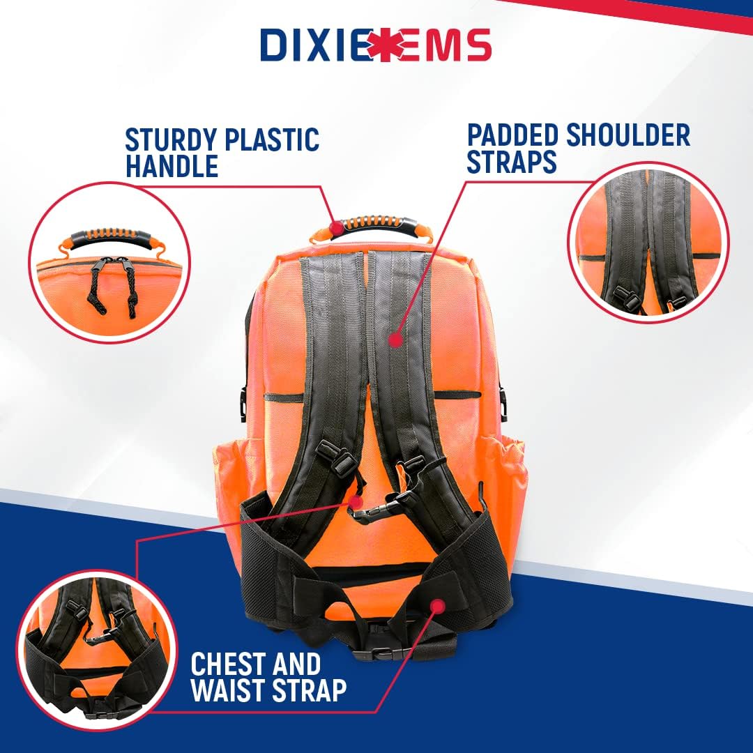 Dixie EMS Mochila Ultimate Pro Trauma O2 con diseño de bolsa modular, bolsa de oxígeno para primeros auxilios y médicos, naranja, Naranja