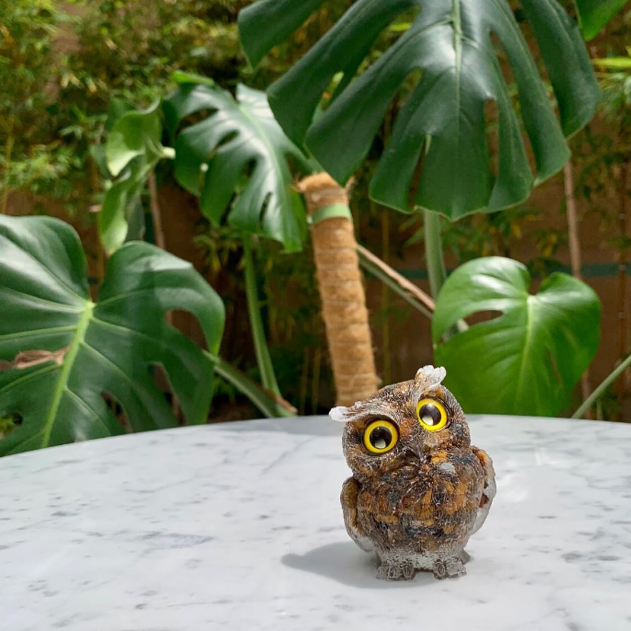 ACEDSGN Estatua de búho de 2.4 pulgadas, figura de búho de resina de cristal natural, pequeños detalles para estante, hogar, oficina, automóvil,