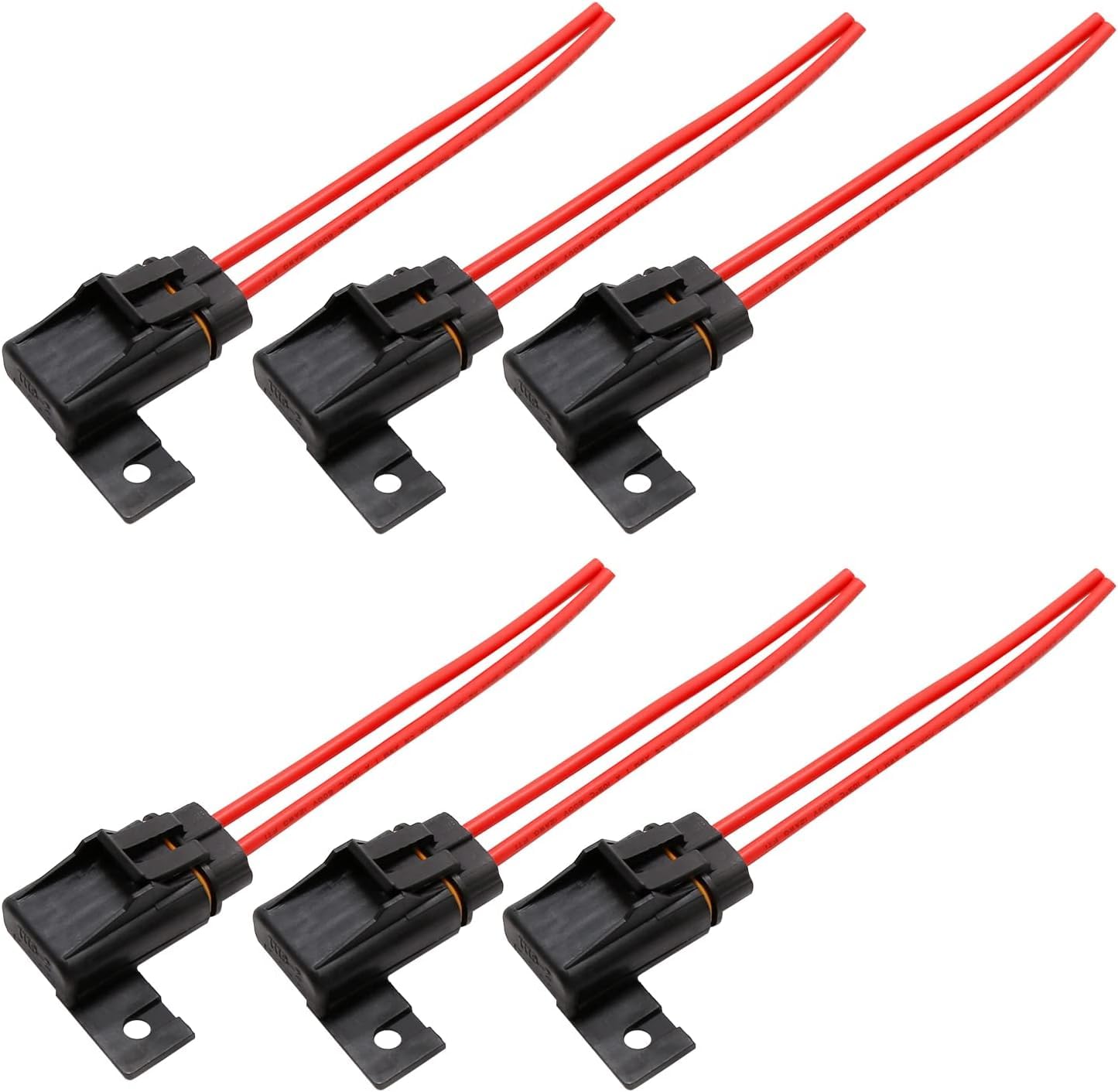 Portafusibles en línea de alambre de 12 AWG, portafusibles ATOATC estilo hoja con cubierta impermeable, kit de fusibles de hoja de 30 amperios para