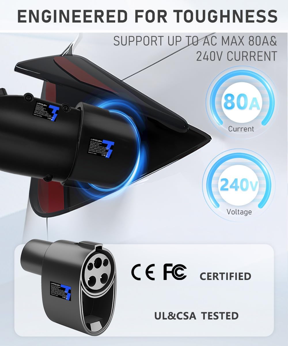 Adaptador mejorado J1772 a TSL Pro especialmente diseñado para el modelo 3 y adaptador de carga Y para accesorios Tesla, carga más rápida, soporte