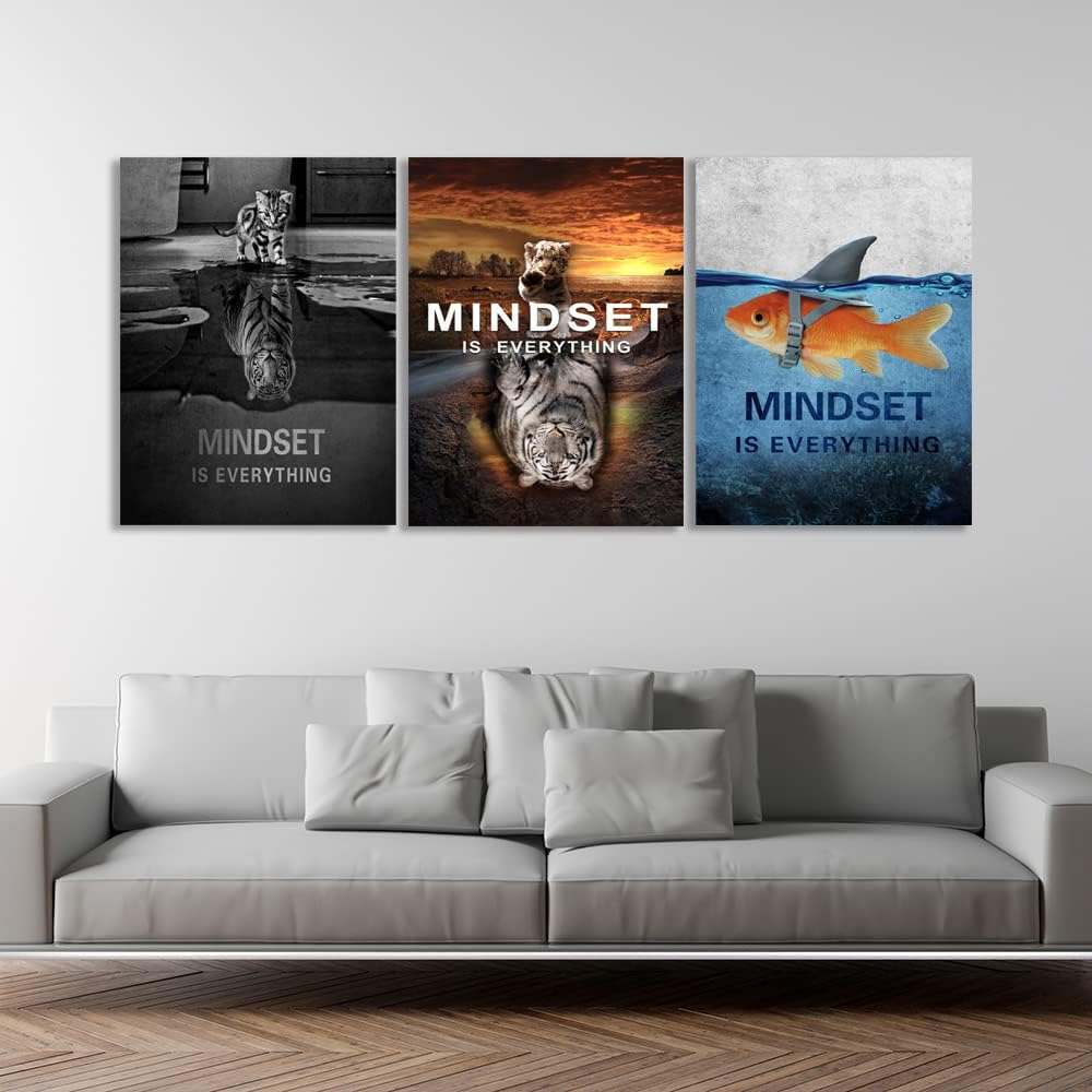Éxito – Pintura inspiradora para pared, decoración de pared de oficina, lienzo motivacional para pared, póster negro positivo inspirador,