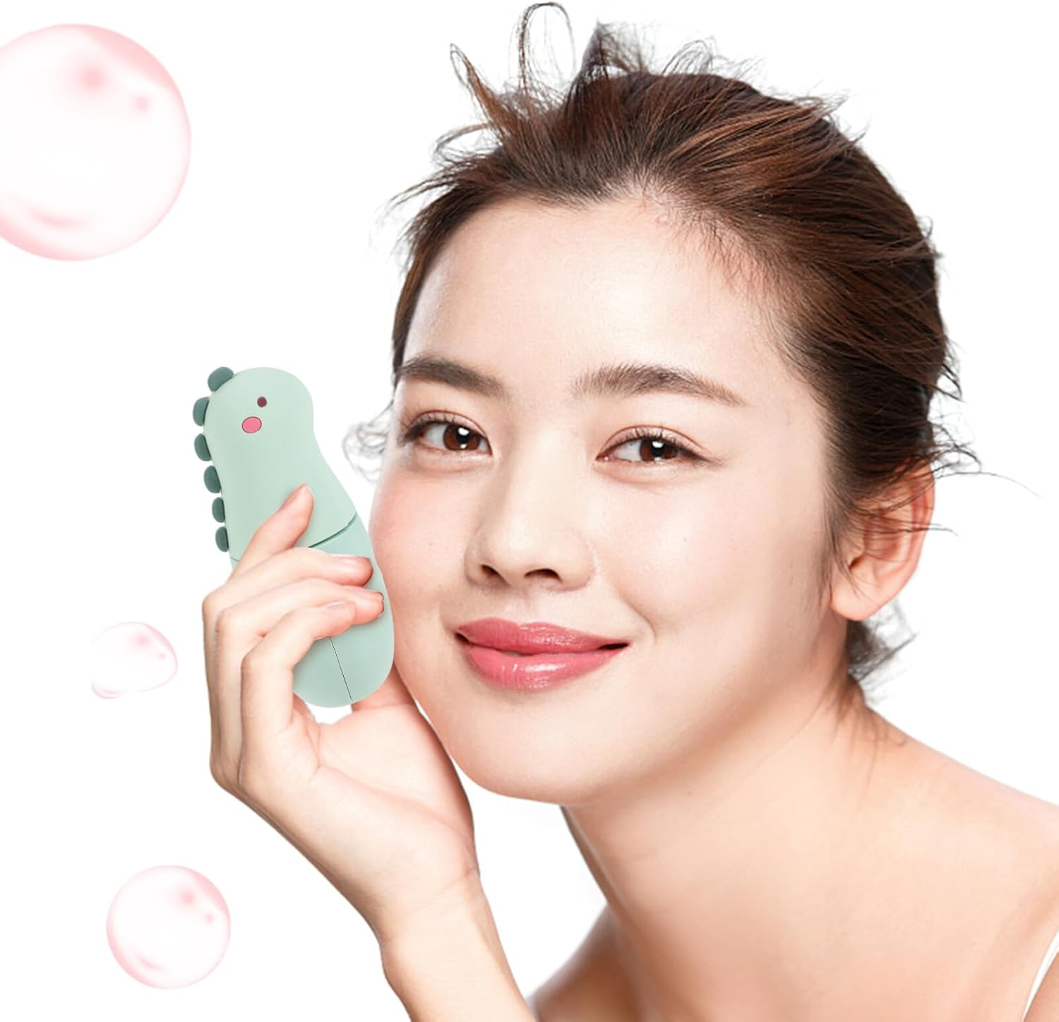 Beavorty 1 Unidades Nano Spray Dispositivo de Hidratación Pequeño Dinosaurio Humidificador Carga USB Mini Vapor Facial Portátil Luz Verde Belleza