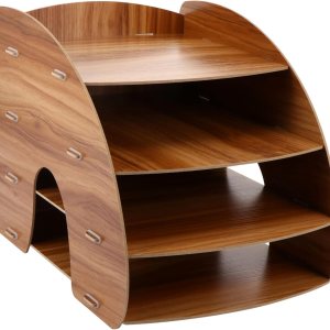 Estantería de múltiples capas Soporte para libros Estante de almacenamiento de madera Soporte de archivo de papel de múltiples capas Paletas de Estantería de múltiples capas Soporte para libros Estante de almacenamiento de madera Soporte de archivo de papel de múltiples capas Paletas de