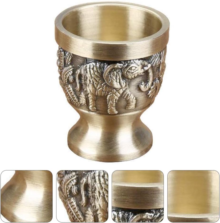 VICASKY Vaso de cristal de cáliz de bronce para whisky antiguo, copa de dram de whisky antiguo, mini taza de copa de vino, copa de cáliz de cáliz de
