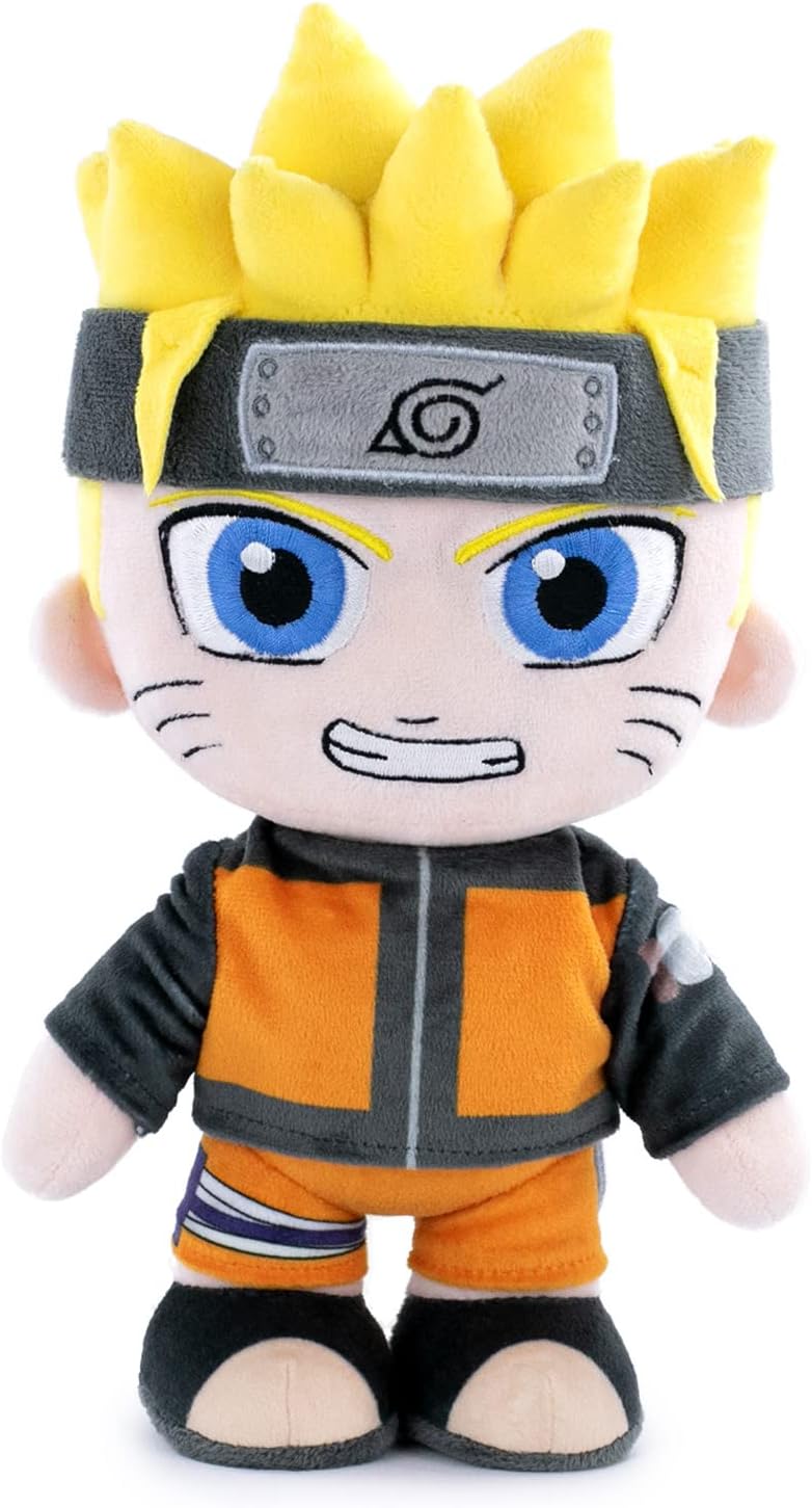 BARRADO Naruto Characters Plush 25 cm – Naruto, Kakashi, Sasuke, Kurama – Collector’s Edition – Super Soft Quality (25 cm, Naruto)