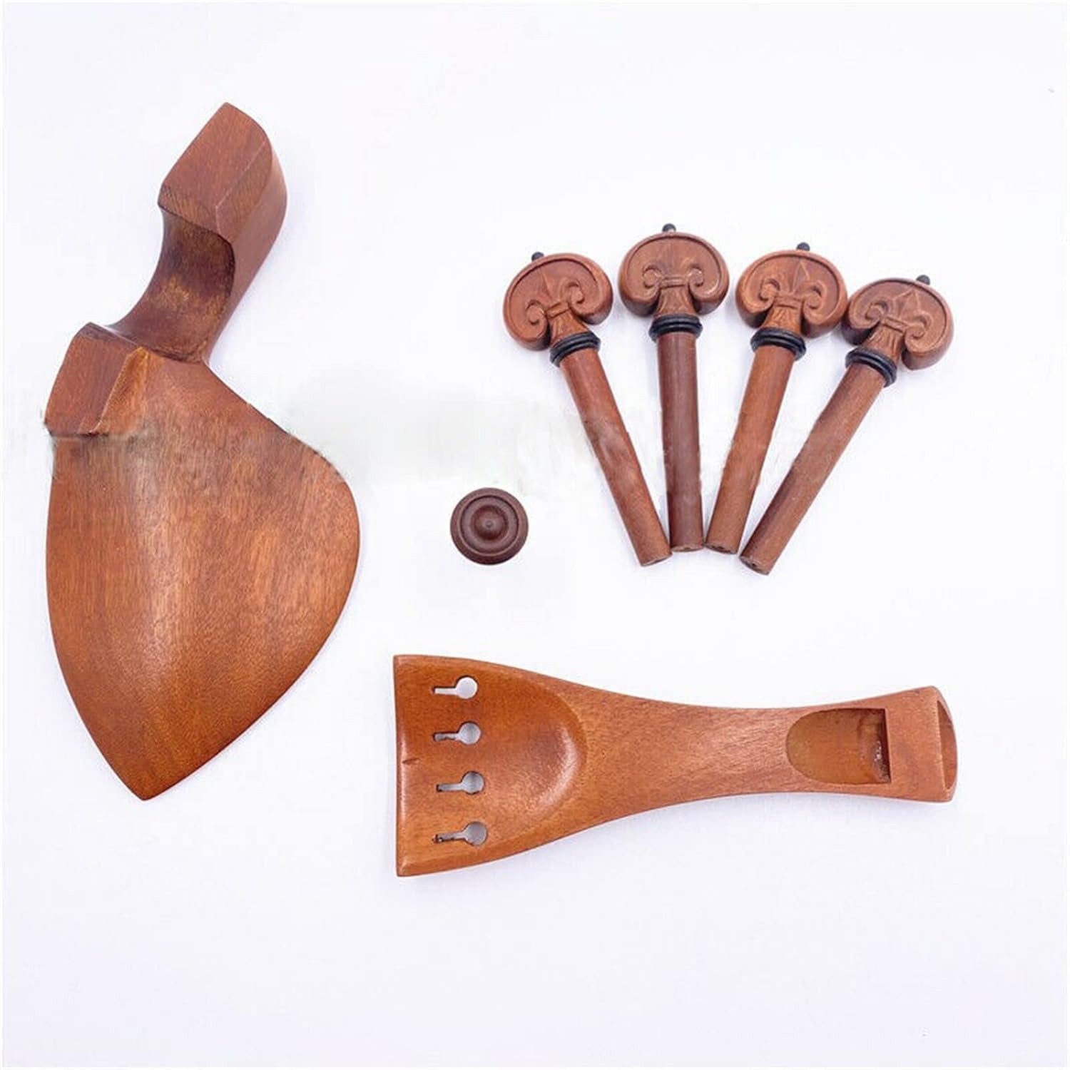 Profesional Violín Piezas Accesorios 44 Jujube Madera Violín Pegs Tailpiece Chinrest Endpin Fiddle Fittings
