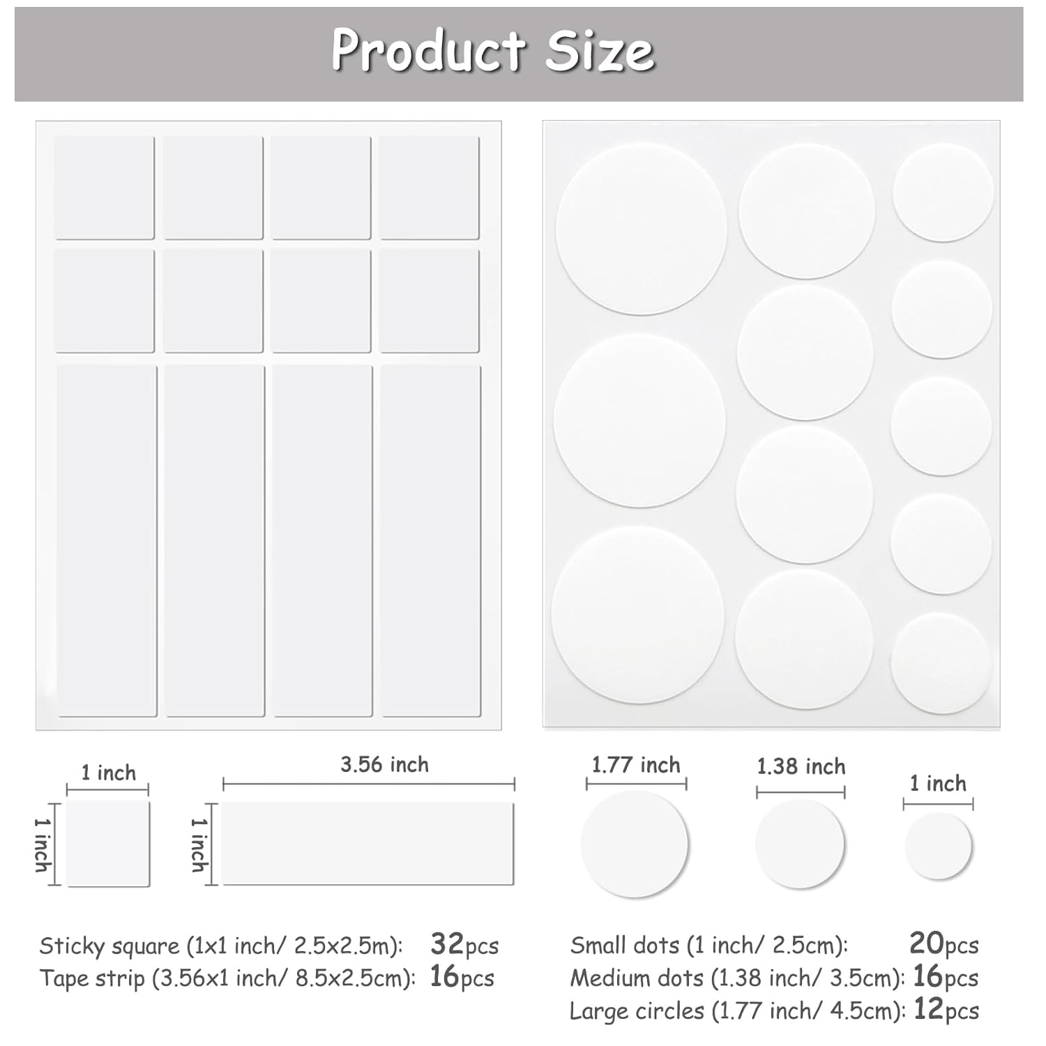 Puntos adhesivos de doble cara, calcomanías de cinta transparente, cinta adhesiva fuerte extraíble sin rastro para colgar fotos, manualidades,