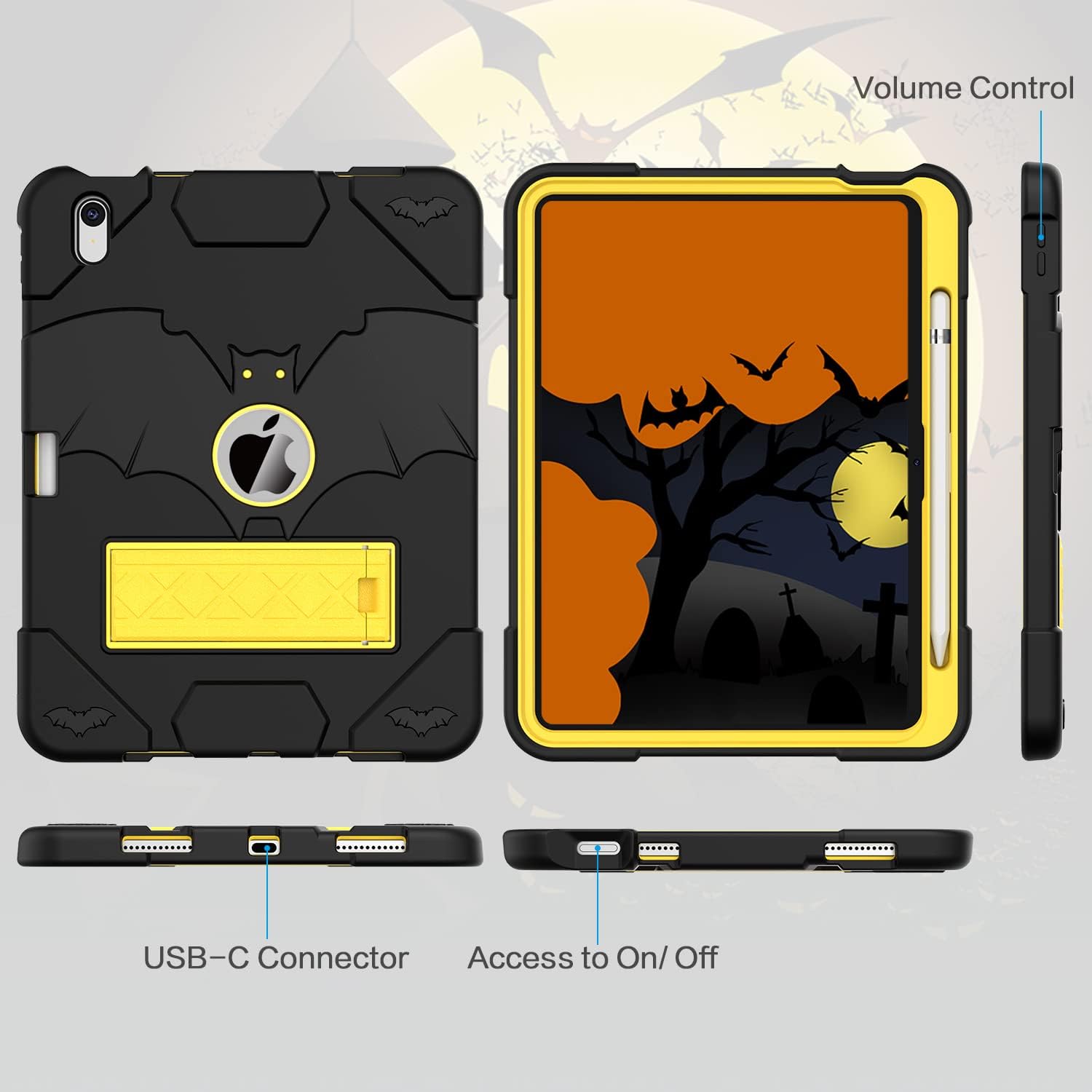 YIMIKOL Funda para iPad de 10 generación para niños de 10.9 pulgadas 2022, delgada y resistente, a prueba de golpes, con soporte integrado para iPad