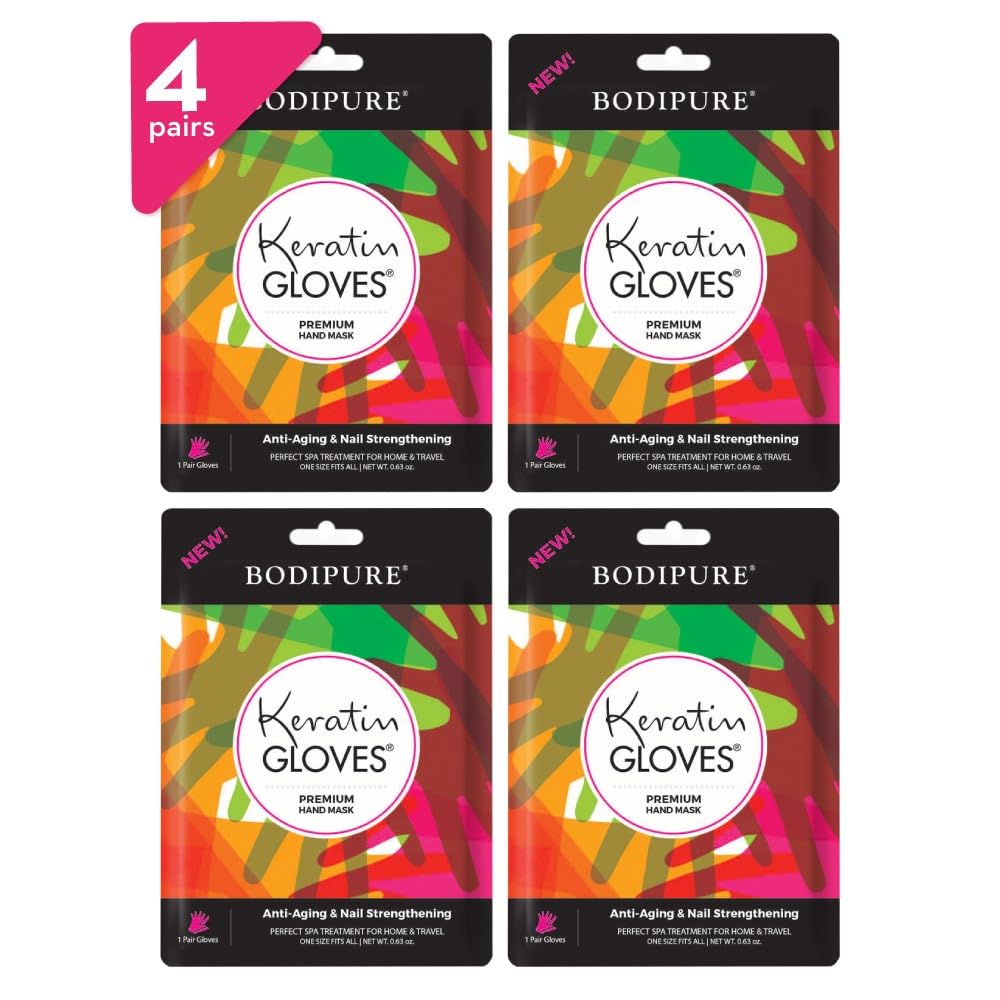 Bodipure Guantes de queratina para mascarilla de mano de primera calidad, guantes hidratantes para manos secas, fortalecimiento de uñas y suavizado