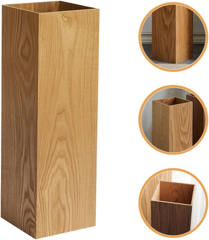 OSALADI Soporte para paraguas de madera, rectangular, cuadrado, para bastón de caminar, soporte rústico para paraguas, barril, puerta, paraguas para