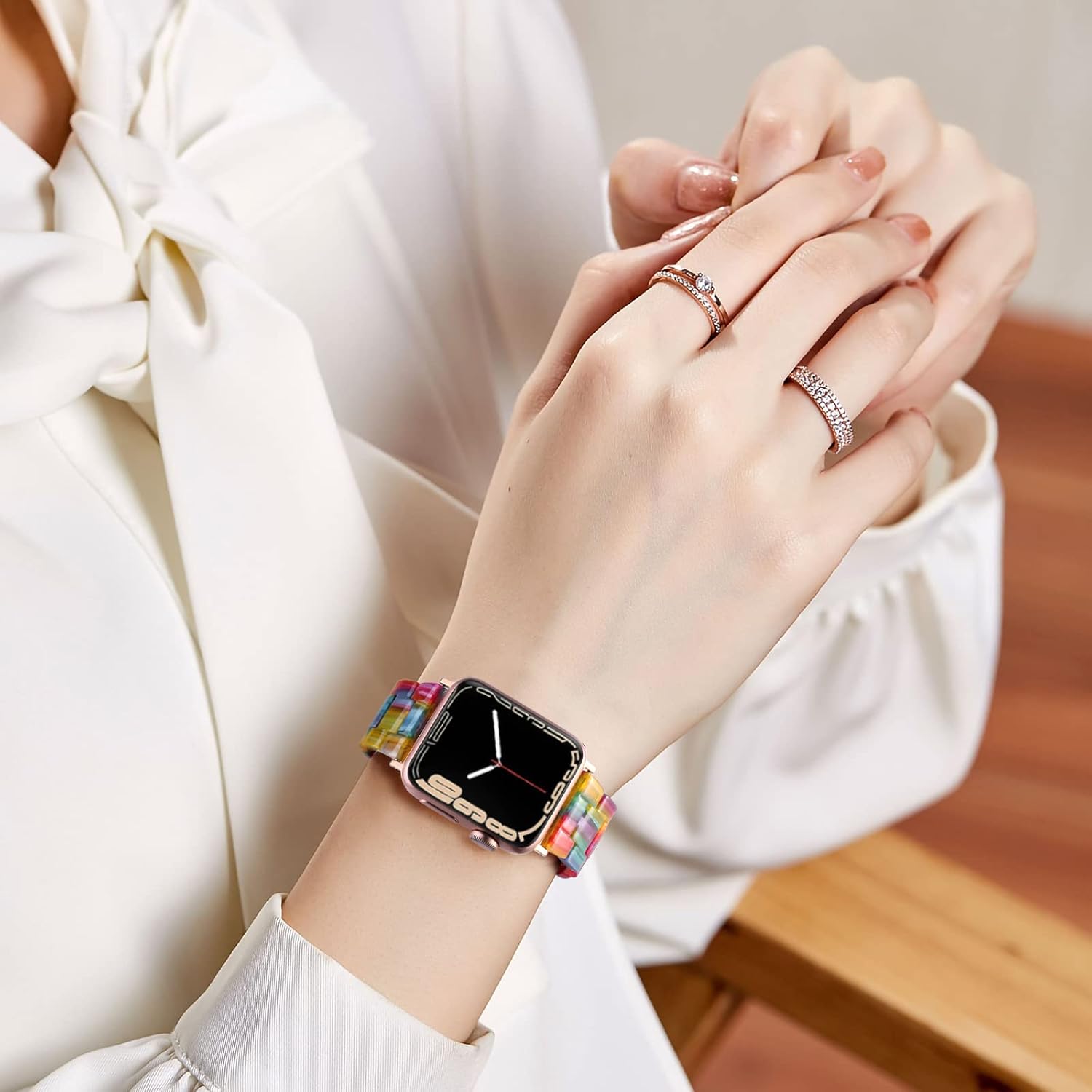 GEAK Correa de resina compatible con Apple Watch de 1.732 pulgadas, 1.654 pulgadas, 1.772 pulgadas, para hombres y mujeres, correa de resina ligera