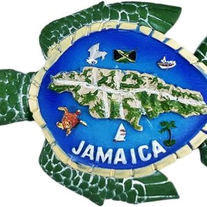Jamaica Map – Imán de regalo de recuerdo para nevera de tortuga 3D, hecho a mano de resina para refrigerador, colección de decoración para el hogar Jamaica Map – Imán de regalo de recuerdo para nevera de tortuga 3D, hecho a mano de resina para refrigerador, colección de decoración para el hogar