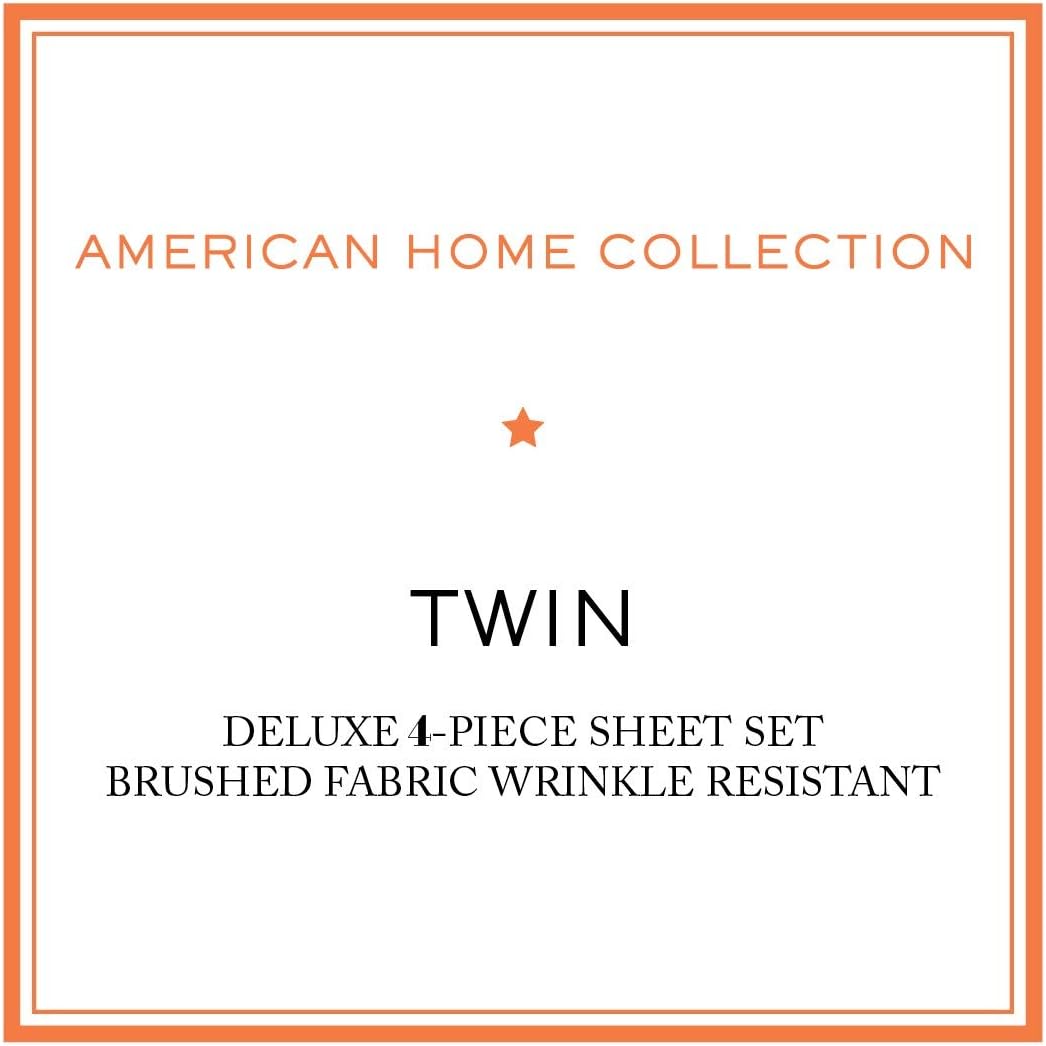 American Home Collection Juego de sábanas de 4 piezas de microfibra cepillada de 16 pulgadas de profundidad con bolsillo profundo sin arrugas