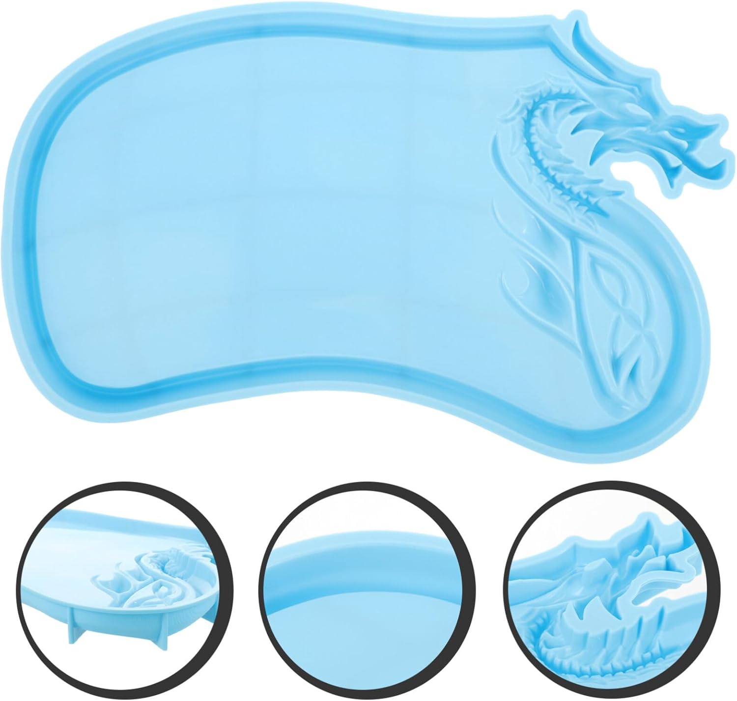 Molde de silicona en forma de dragón, molde de resina de resina epoxi, molde de tabla de servir para almacenamiento de joyas, decoración del hogar