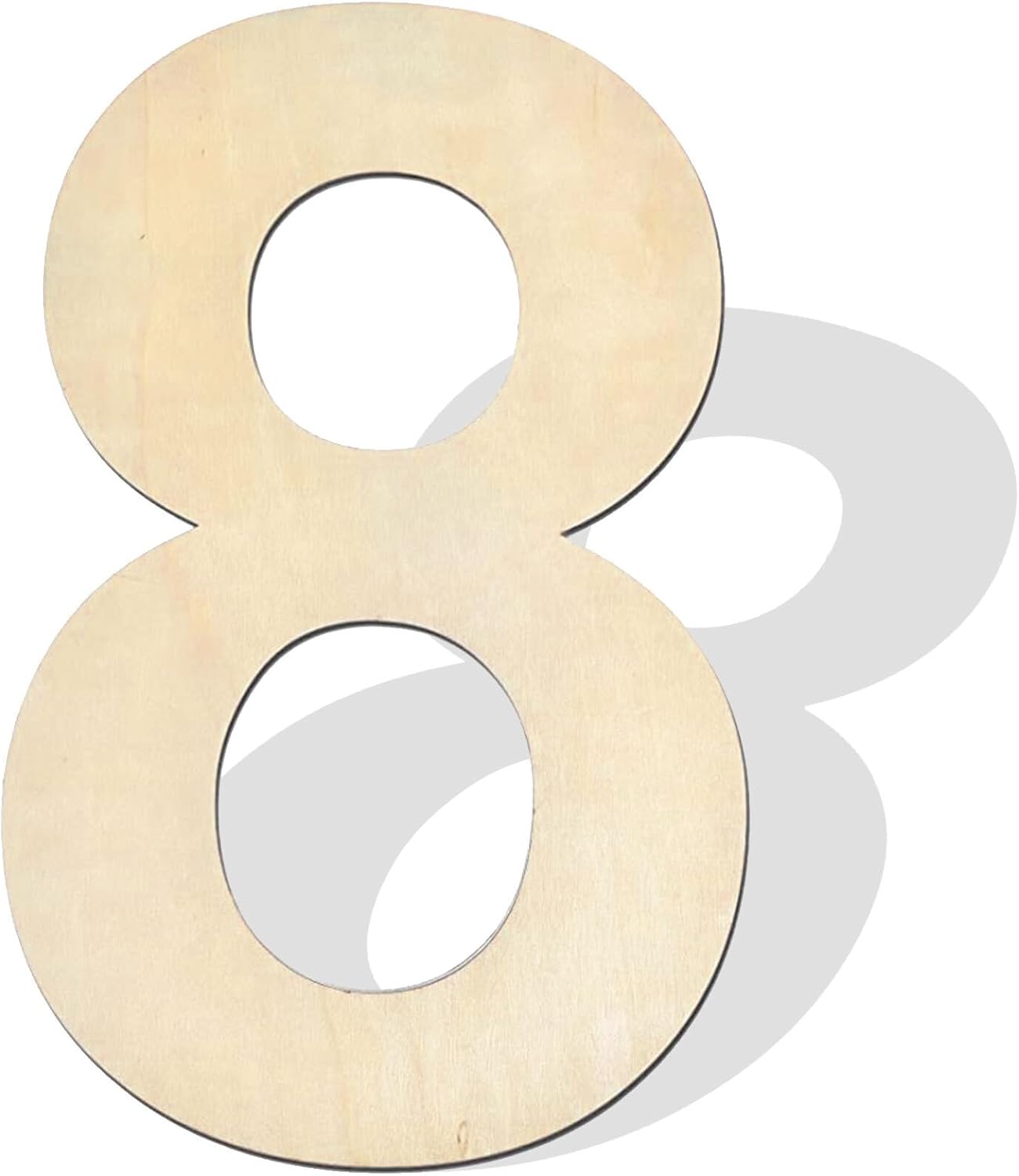 5ARTH Número 8 de madera de 17 pulgadas, números de madera sin terminar en blanco para decoración de paredes, fiesta de cumpleaños, decoración de