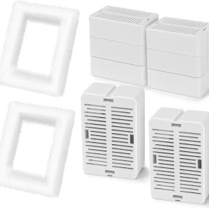 Filtros de repuesto para fuente de agua de cerámica para gatos, 8 filtros de carbono y 2 filtros de espuma de esponja (8+2) Filtros de repuesto para fuente de agua de cerámica para gatos, 8 filtros de carbono y 2 filtros de espuma de esponja (8+2)