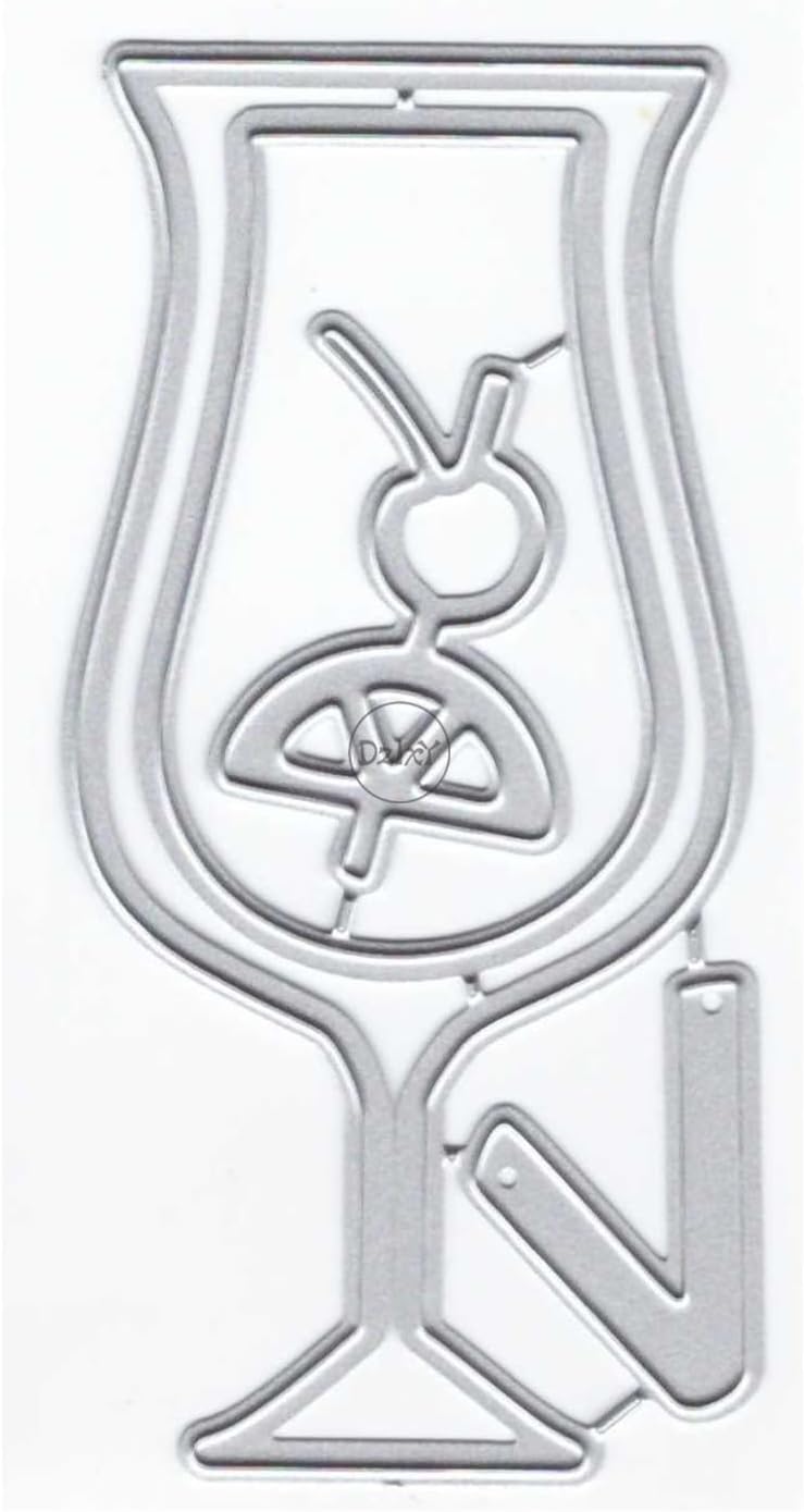 DzIxY Troqueles de corte de metal para copa de vino tinto para kit de fabricación de tarjetas, troqueles de papel en relieve, plantillas de máquina