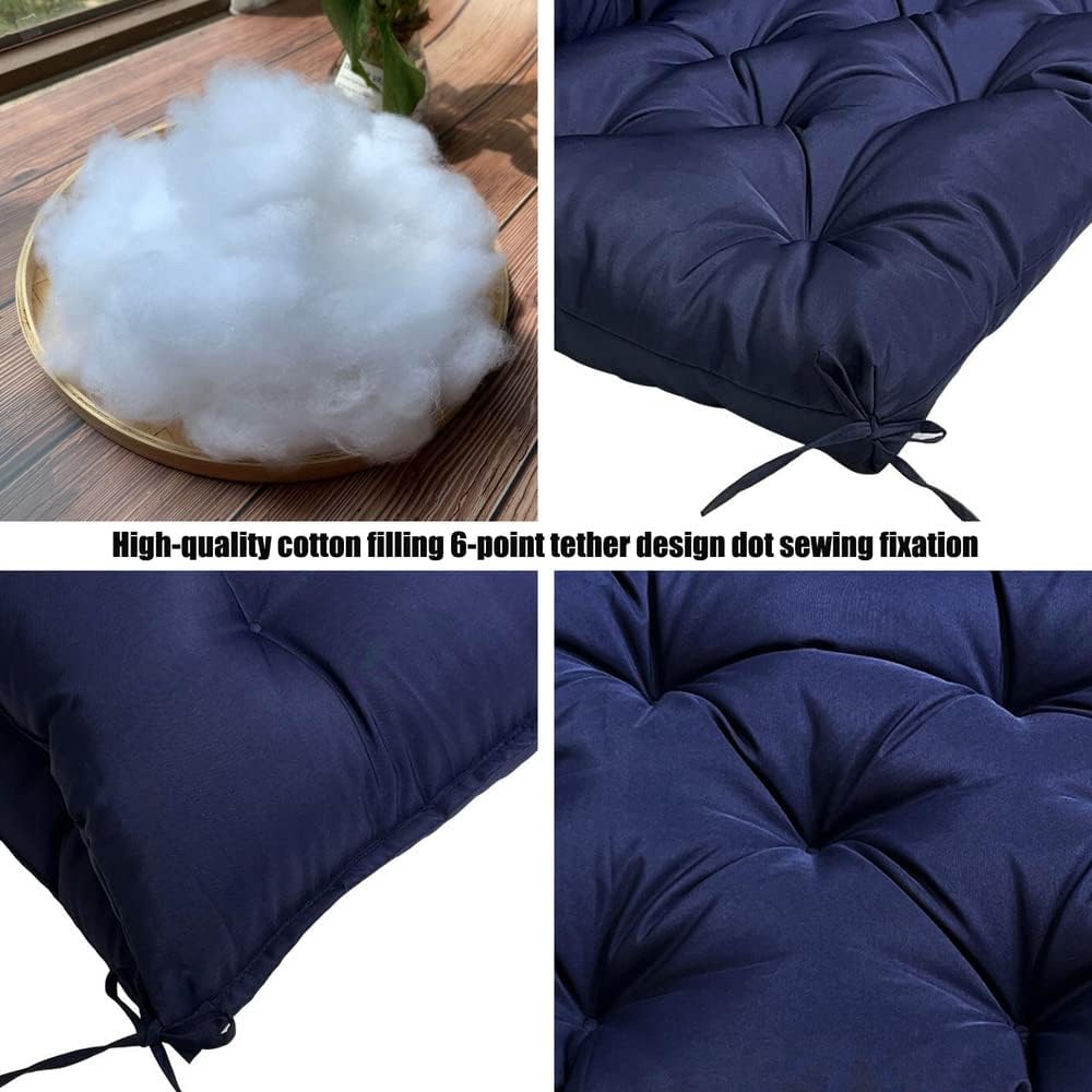 Cojines de banco de 47 x 40 pulgadas, cojines de repuesto para asiento de 2 a 3 plazas, impermeables, de 5 pulgadas, cojines de sofá biplaza para