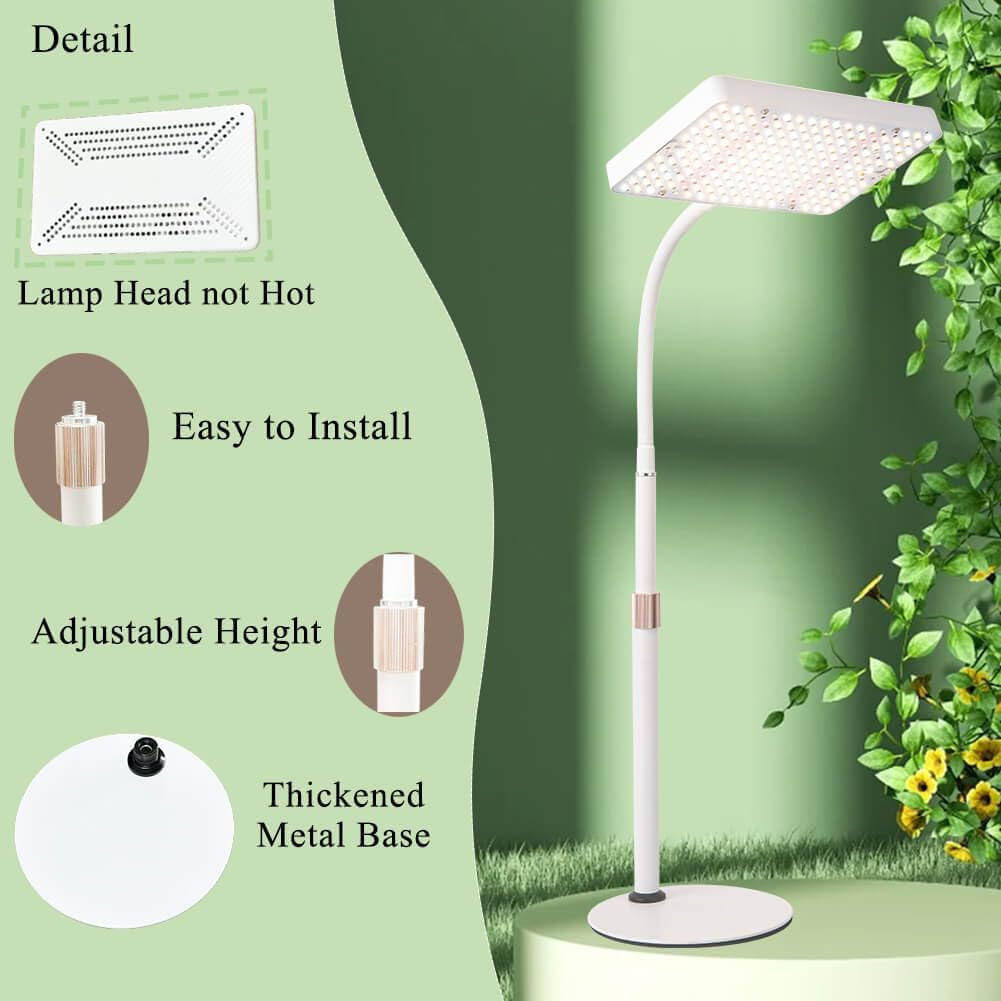 GroCruiser Luces de cultivo de escritorio para plantas de interior, luz de cultivo de mesa de 200 W, lámpara de cultivo de plantas de espectro