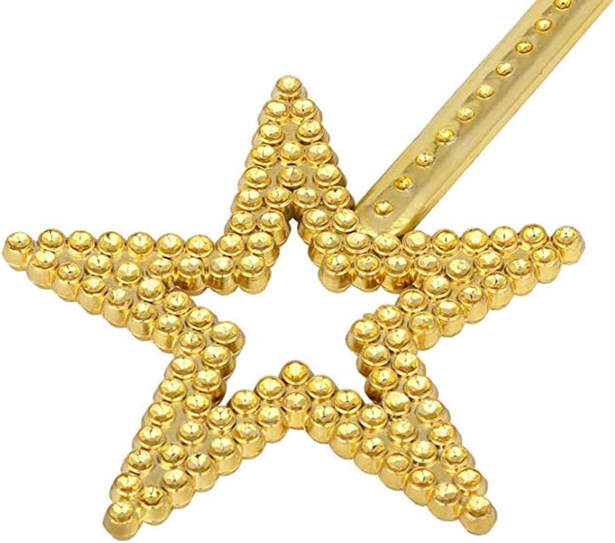 2 varitas mágicas de estrella de plástico con purpurina para princesa, palitos de ángel de hadas, varitas de Navidad, cosplay, accesorios de disfraz