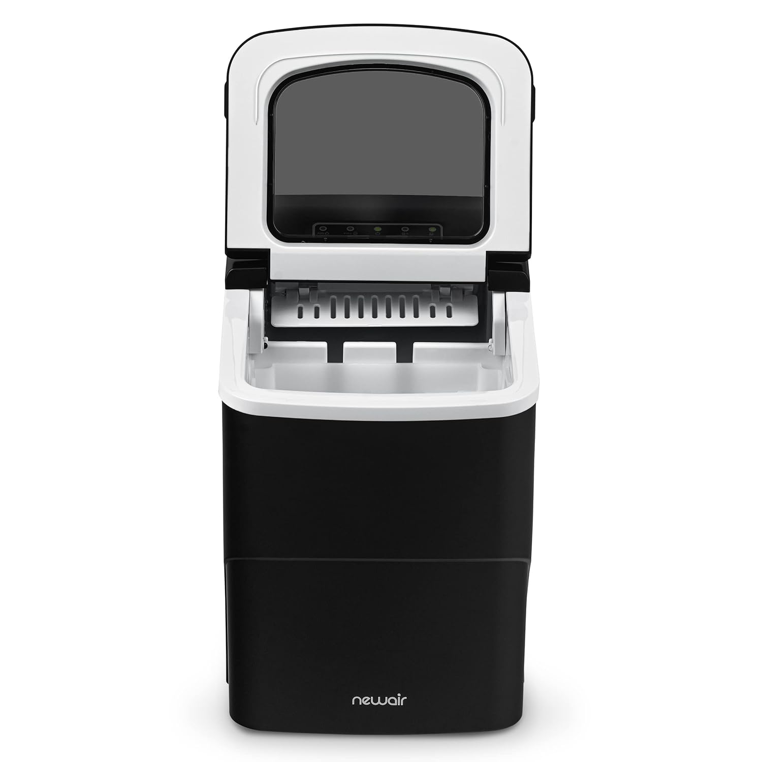 Newair Máquina de hielo para encimera, negro mate, portátil y ligera, control intuitivo, tamaño de hielo grande o pequeño, piezas fáciles de limpiar