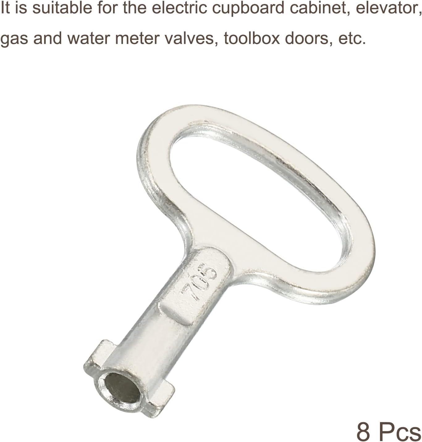 PATIKIL Llave inglesa con forma de llave, paquete de 8 llaves de interruptor de medidor de agua a gas para gabinete eléctrico para cerradura de