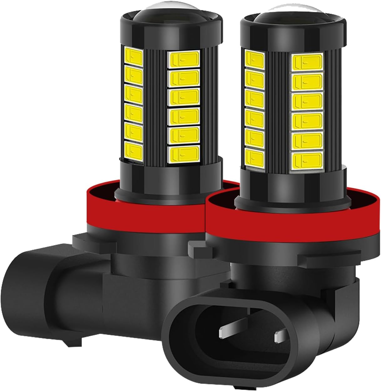 qboonpt Bombillas LED H11 antiniebla para faros delanteros, 6500 K, xenón blanco, 2800 lúmenes, bombilla de luz diurna súper brillante, 5730 chips