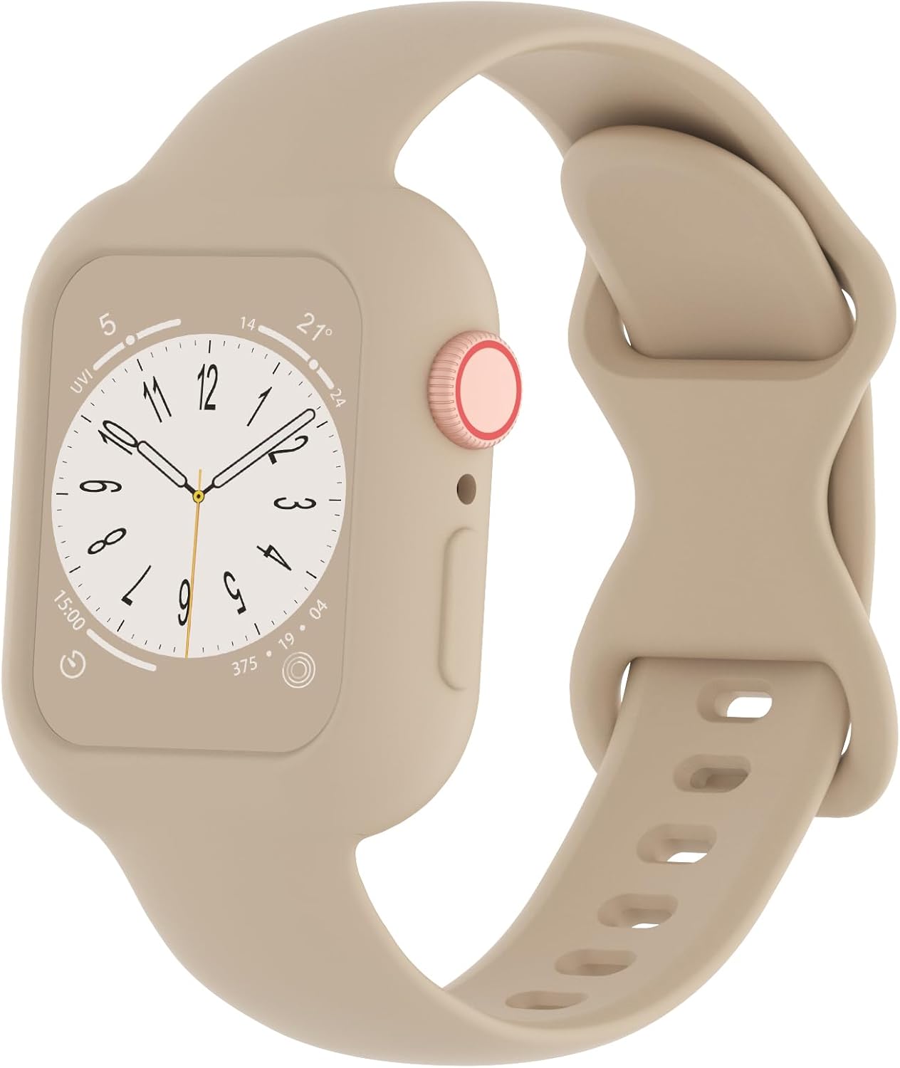 Keebowz Correas de silicona con funda protectora compatible con Apple Watch Band de 1.496 in, 1.575 in, 1.614 in, 1.654 in, 1.732 in, 1.772 in,