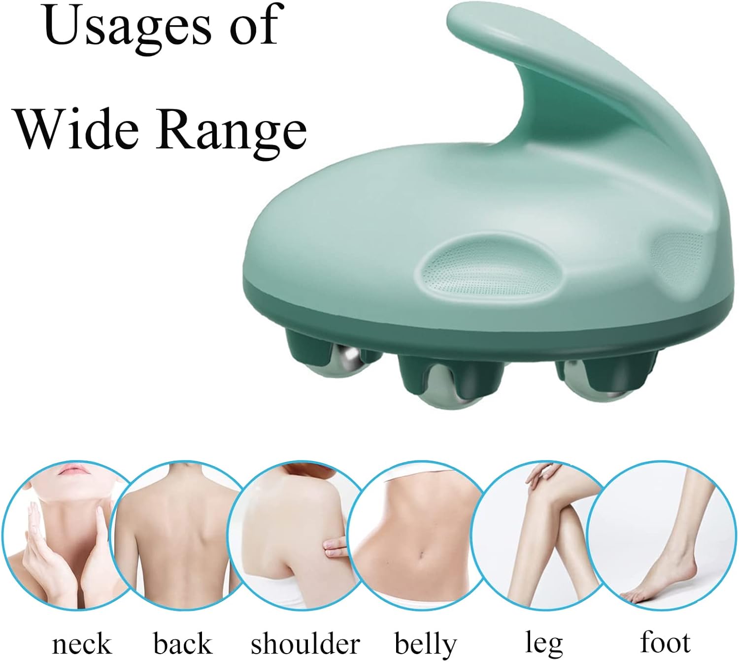 Masajeador de mano, herramienta de masaje de cuerpo completo con masajeador de bola de rodillo, rodillo manual de 362 grados para músculos, espalda,