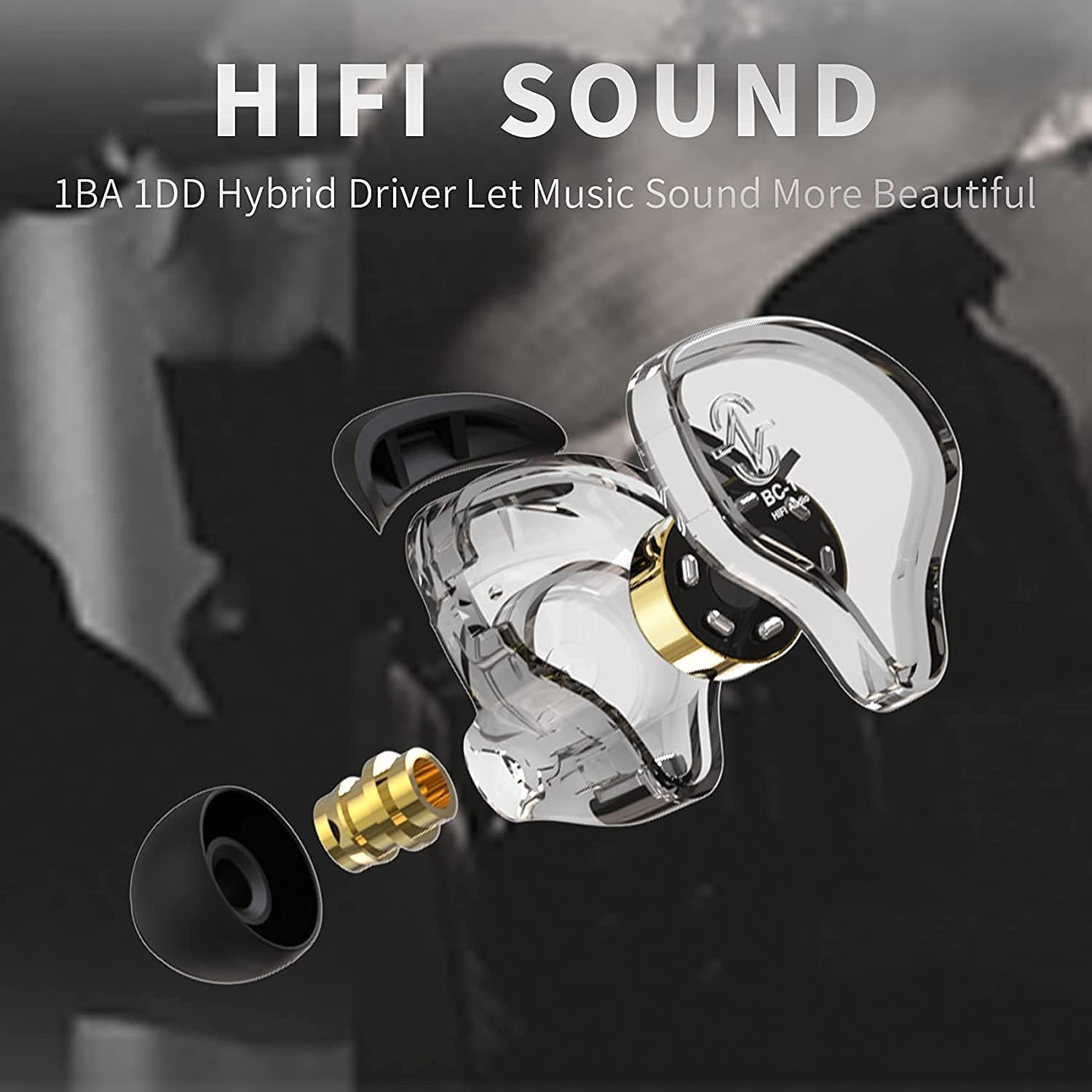 CCZ Melody – Monitor de auriculares con cable, híbridos de doble controlador 1BA+1DD, auriculares de alta fidelidad, graves profundos, para músicos