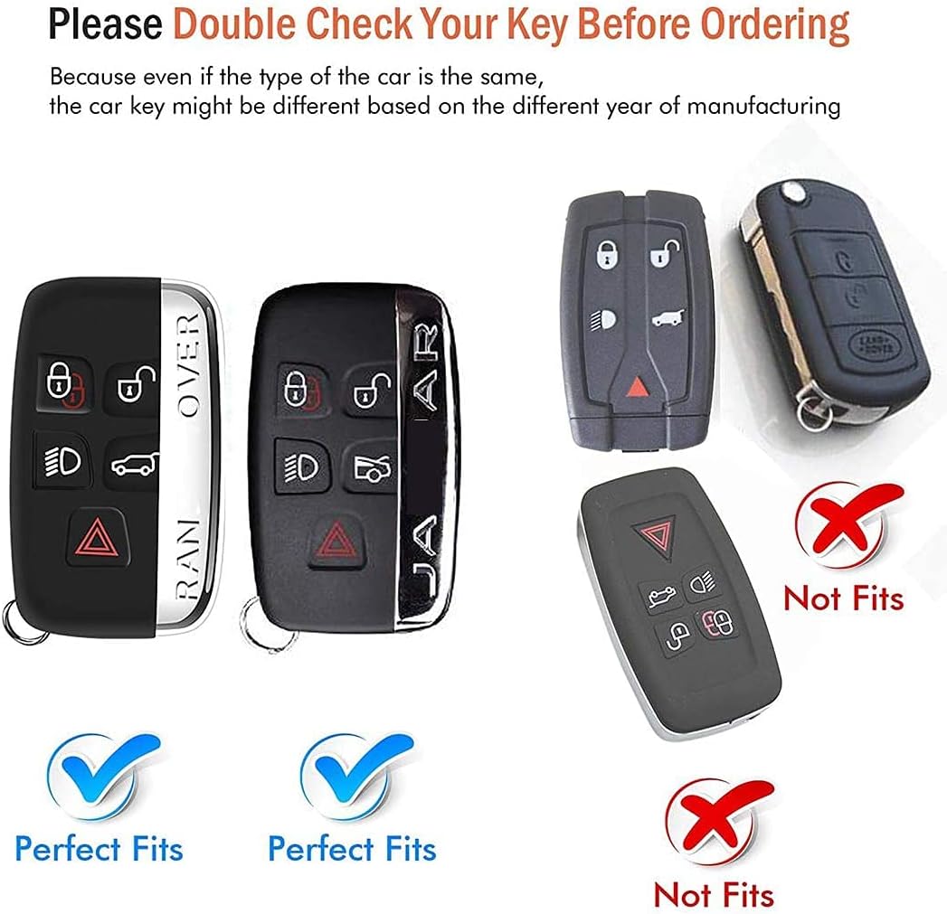 Tukellen Compatible con Range Rover – Funda de piel para llavero con carcasa de llavero compatible con Range Rover Evoque Velar Sport Discovery