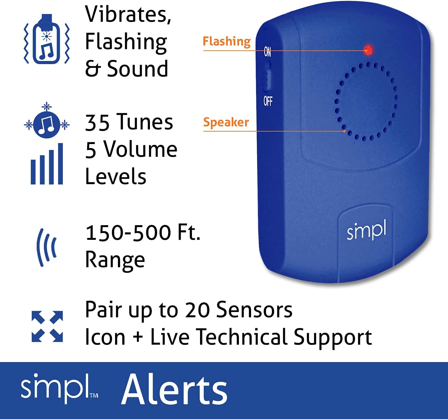 SMPL Kit de alarma portátil + campana de llamada