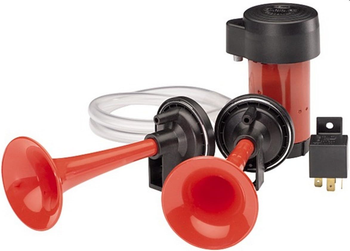Hella – Juego de bocina de aire 003001651 de 2 trompetas, 12 voltios