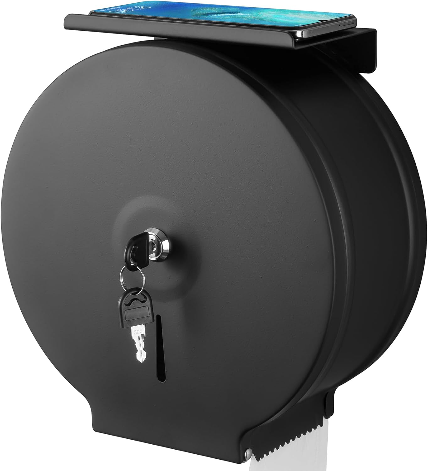 Dispensador de papel higiénico gigante comercial con estante, soporte de rollo de acero inoxidable para montaje en pared, dispensadores de papel