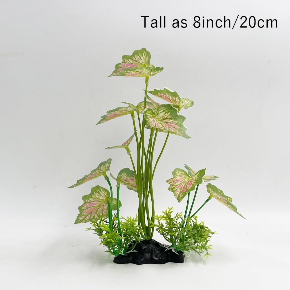 Smoothedo-Pets Plantas de acuario Decoraciones para pecera, 2 piezas, plantas artificiales de plástico, peces de colores, paisajes acuáticos, pieles