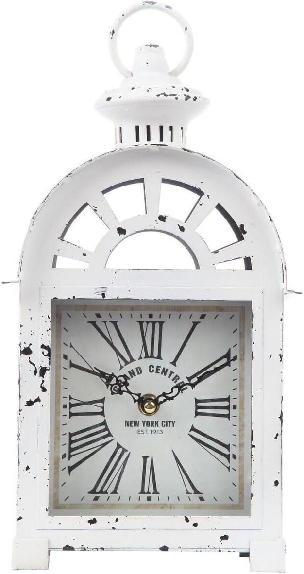 Lily’s Home Reloj de manto estilo estación de tren Grand Central de inspiración vintage, silencioso sin tictac con movimiento de cuarzo, se adapta a