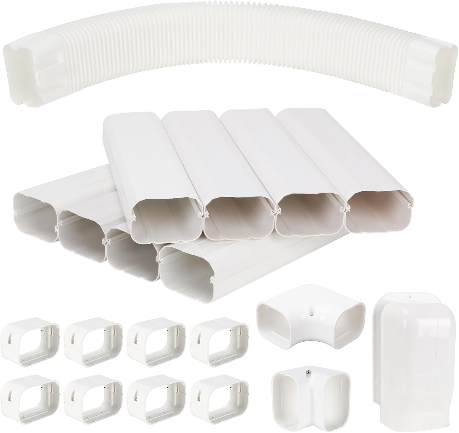 Juego de mini línea dividida de 4 pulgadas y 13.5 pies, kit de cubierta decorativa de PVC para mini aire acondicionado, bombas de calor Ouside con