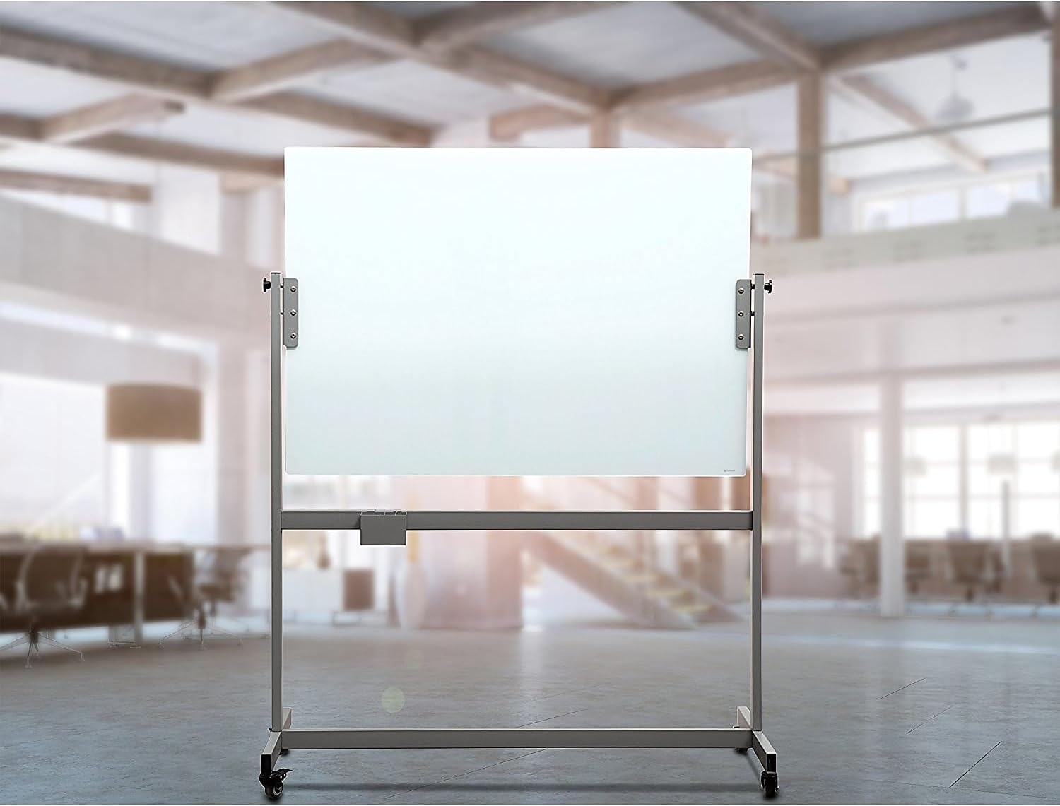 U Brands Caballete magnético de cristal de borrado en seco, 48 x 36 pulgadas, superficie esmerilada blanca