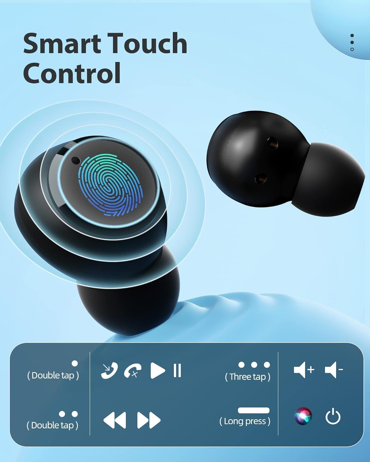 XBOSS T62 Mini auriculares inalámbricos Bluetooth con micrófono 5.3 pequeños IPX7 impermeable HiFi estéreo cancelación de ruido para correr,