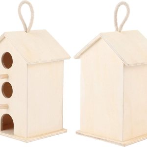 Fydun Hanging Wooden Bird Nests House Breeding Resting Box Supplies Outdoors Garden for Parrots Hanging Wooden Bird Nests for Family Fydun Hanging Wooden Bird Nests House Breeding Resting Box Supplies Outdoors Garden for Parrots Hanging Wooden Bird Nests for Family