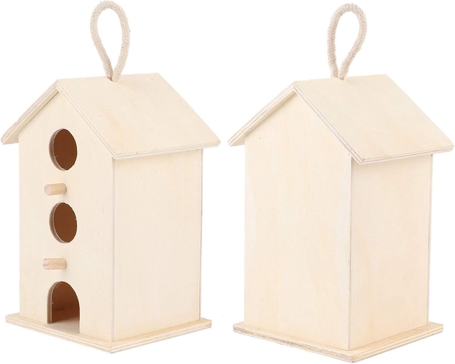 Fydun Hanging Wooden Bird Nests House Breeding Resting Box Supplies Outdoors Garden for Parrots Hanging Wooden Bird Nests for Family