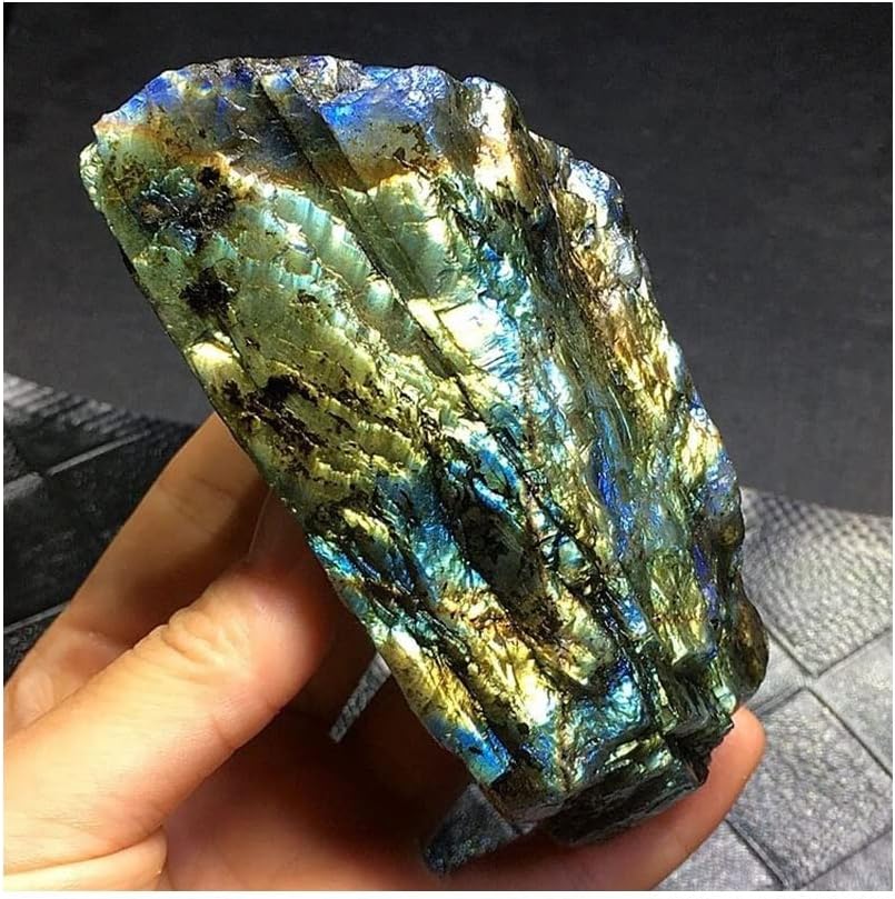 Piedra natural de labradorita bule, piedra de cristal curativo para decoración del hogar, piedra lunar, cuarzo mineral, regalos de cristales reales