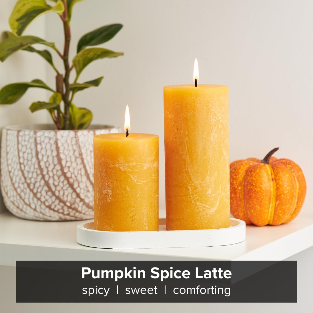 Simply Soson Juego de 3 velas perfumadas con leche con especias de calabaza de 3 x 4 pulgadas, fragancia PSL para otoño y otoño, decoración de