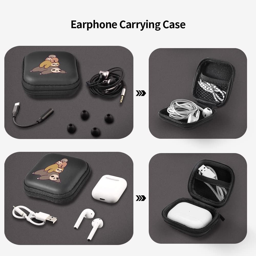 MAYCARI Estuche para auriculares para auriculares Duro Viaje Gadget Bag Cuatro perezoso Earbud Case Mini bolsa EVA bolsa de almacenamiento